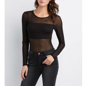 black mesh bodysuit